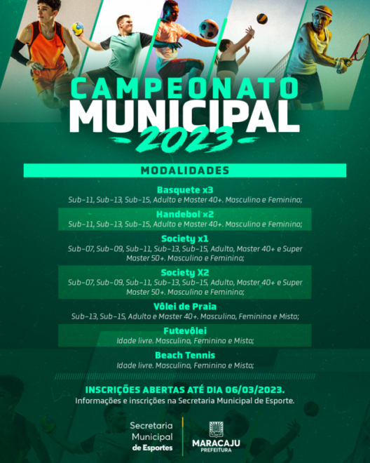 Prefeitura de Maracaju abre inscrições para o Campeonato Municipal de 2023.